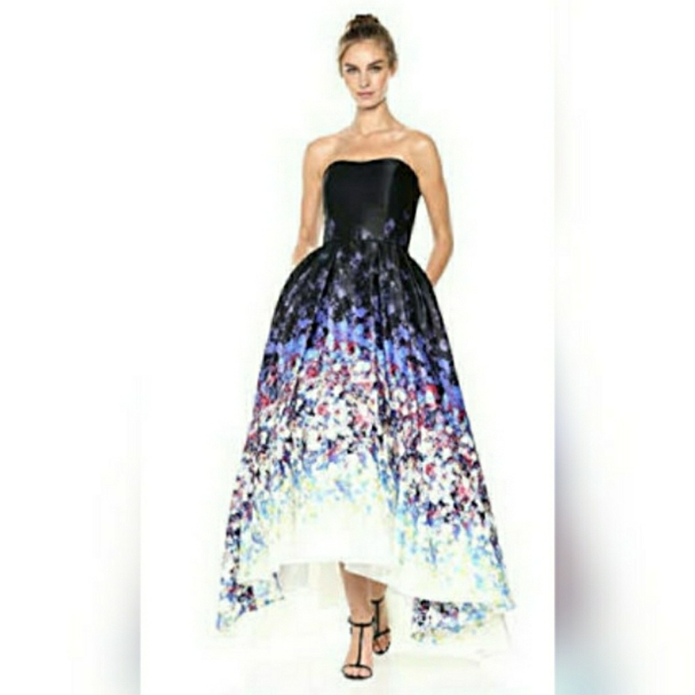 Betsy & Adam Women's Strapless Floral Ball Gown - Picture 3 of 8